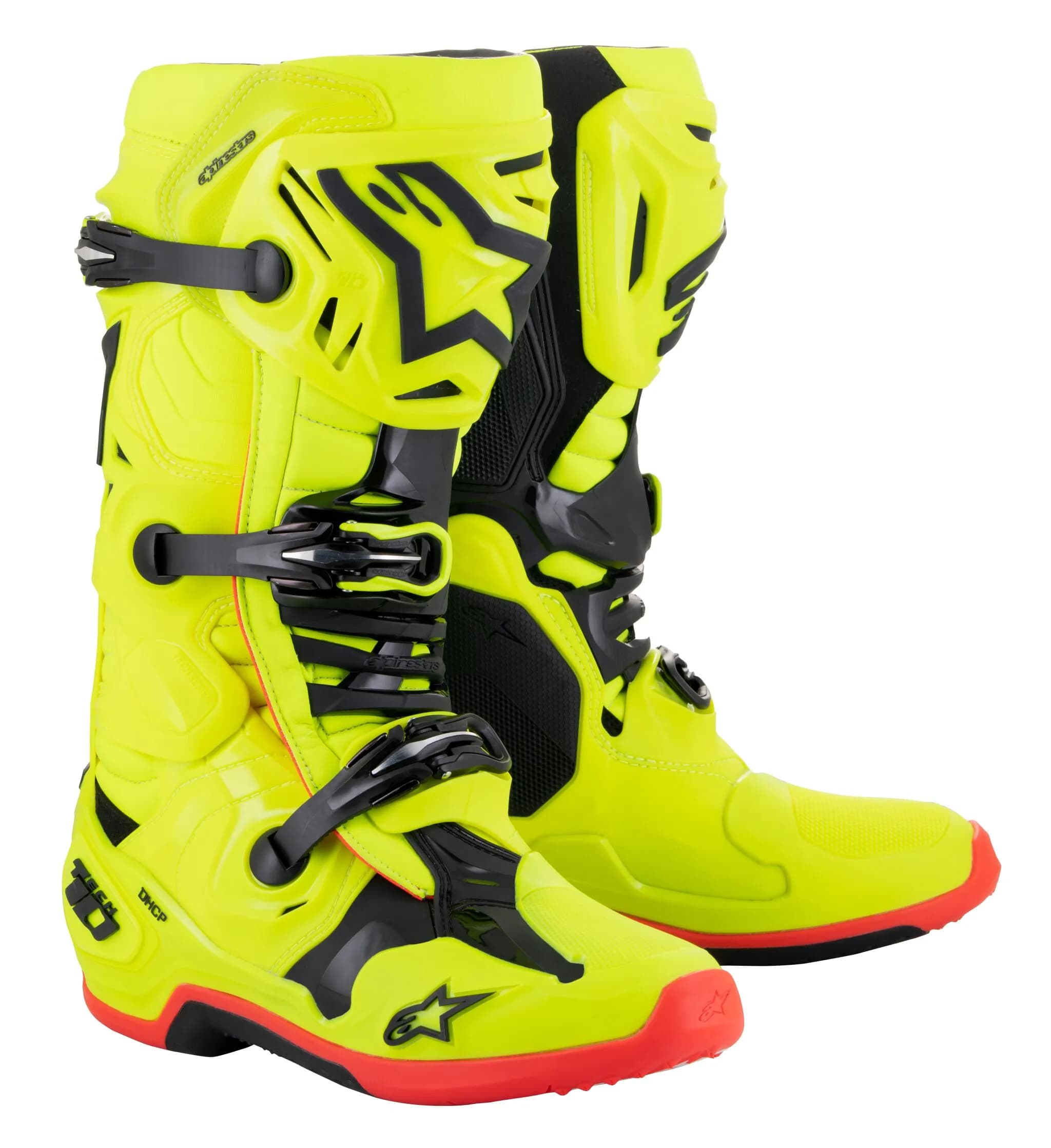 Botas Alpinestars Tech 10 Amarillo Fluor Negro Rojo - 2010020533 image_1