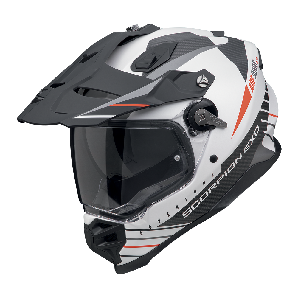 Casco Scorpion ADF-9000 Air Feat Blanco Negro Rojo image_1