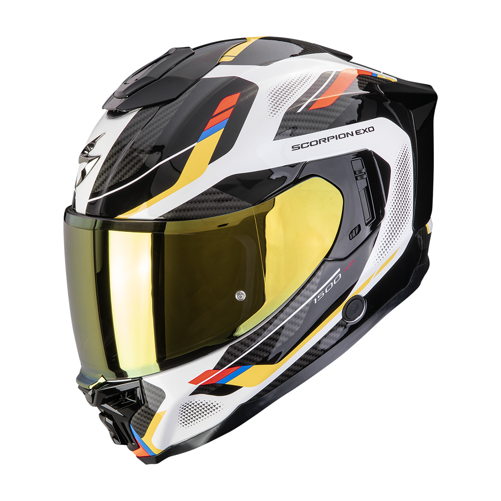 Casco Scorpion EXO-1500 Air Sleek Blanco Azul Amar image_1
