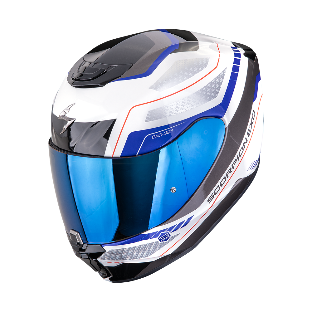 Casco Scorpion EXO-391 Leo Blanco Azul image_1