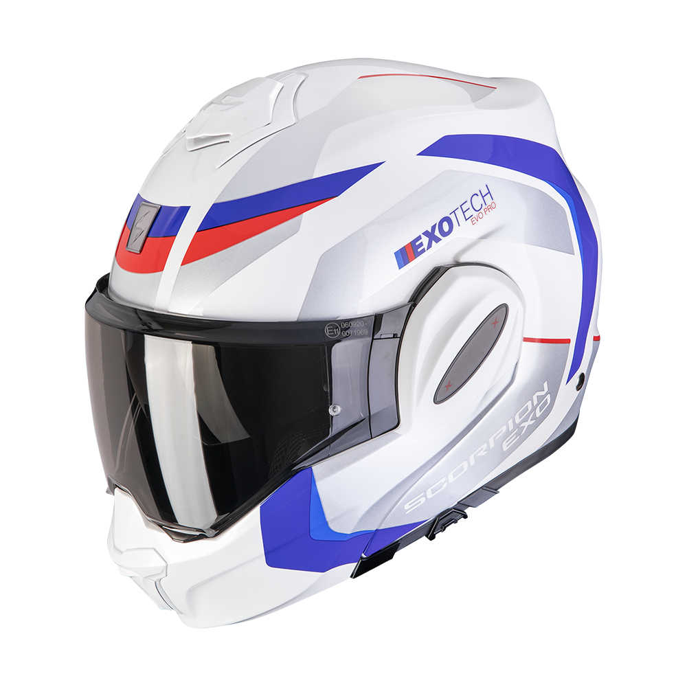 Casco Scorpion EXO-TECH Evo Pro Acuti Blanco Azul image_1